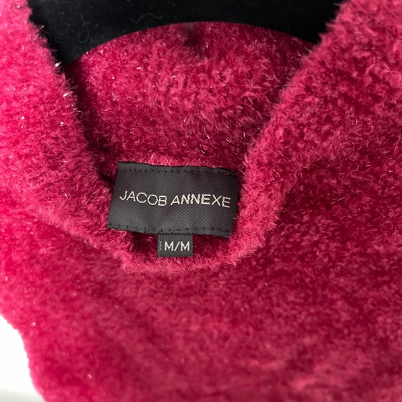 Vintage Jacob Annexe Turtleneck Sparkly Pink Sweater Top Size Medium - Picture 2 of 2
